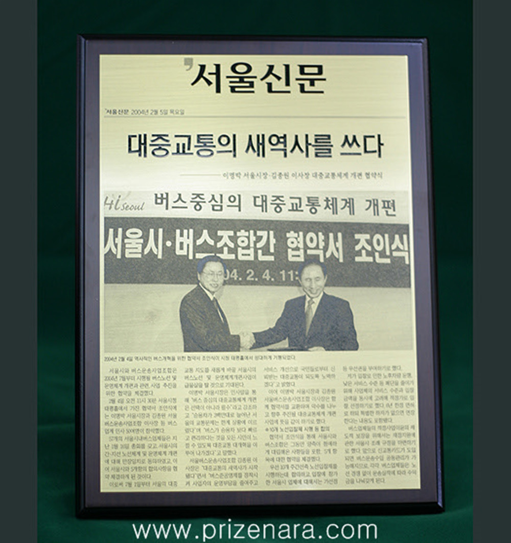 신주기사동판상패SP02